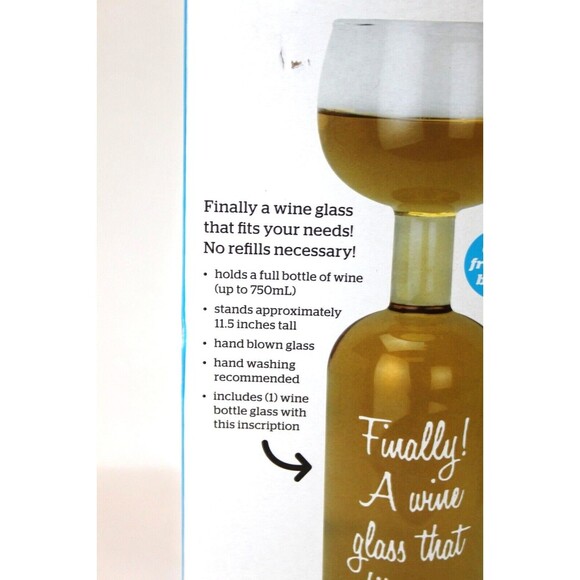 Big Mouth Original Wine Bottle Glass Holds Full Bottle 750 ml  Hand Blown 11.5" - Picture 8 of 9